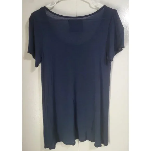 MUDD Women's Small Navy Blue Graphic T Shirt Lightweight Thin Peace y2k - Picture 3 of 9